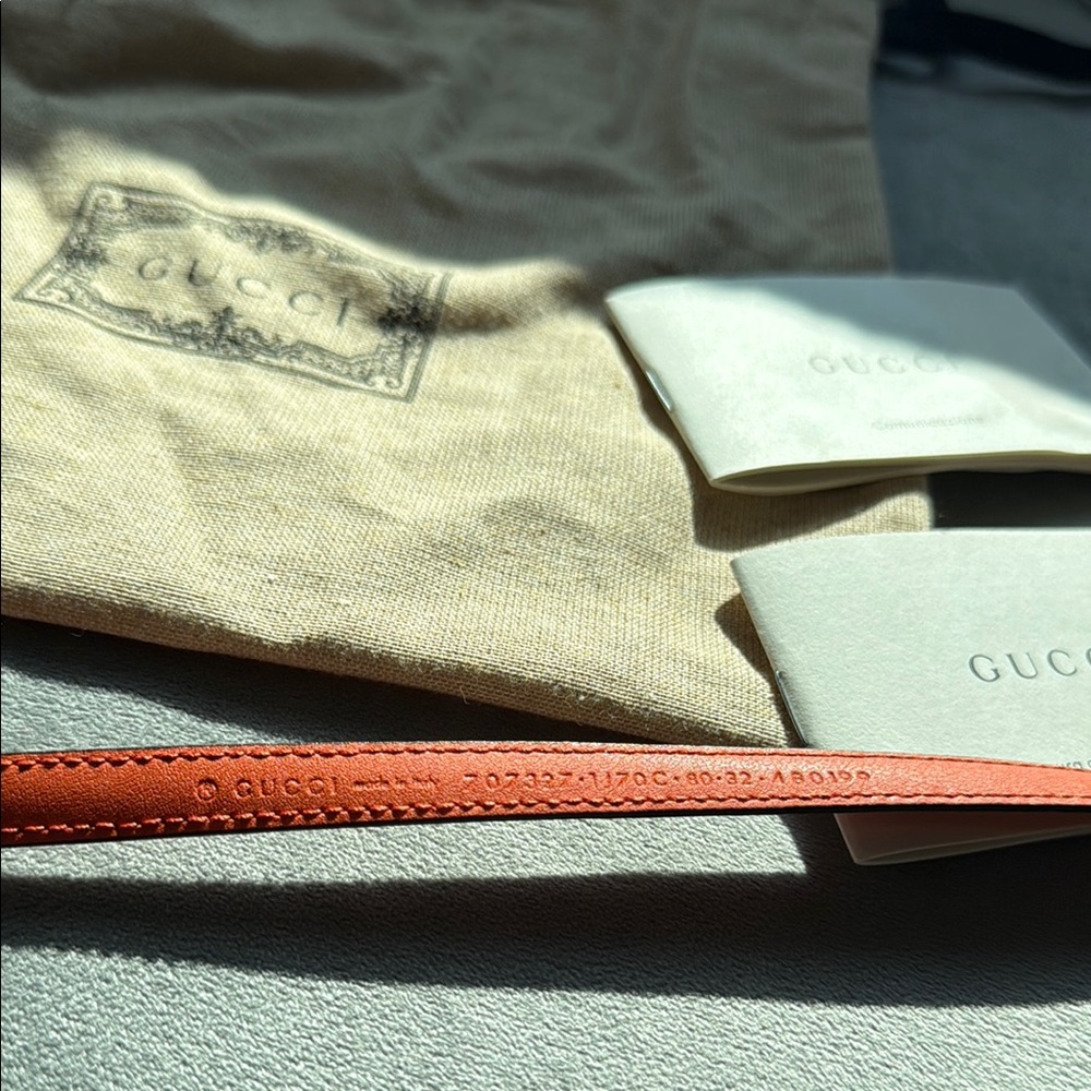 Gucci Orange Leather Belt - Picture 5 of 7